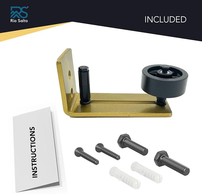 Rio Salto Metal Gold Barn Door Floor Guide Hardware, Barn Door Roller Track - Image 6