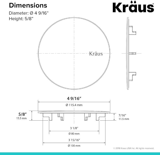 KRAUS CapPro Removable Decorative Drain Cover - Image 4