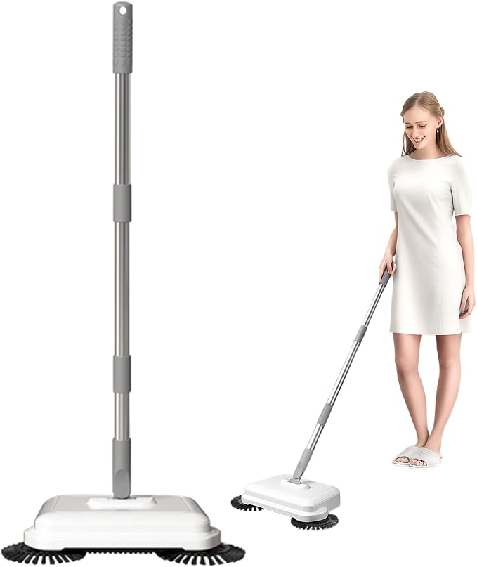 Floor Sweeper 2-in-1 360° Rotating Hand Push Sweeper High Efficient Carpet - Image 7