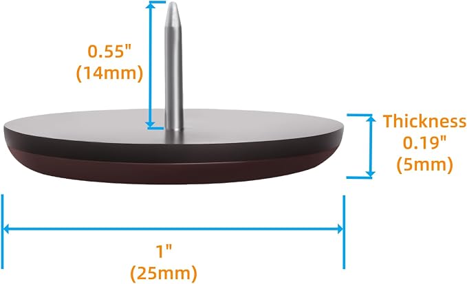 1" Nail on Furniture Sliders - Image 2