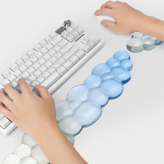 YOWKA Ergonomic Wrist Rest Set for Keyboard and Mouse, Cooling Gel Support - Image 6