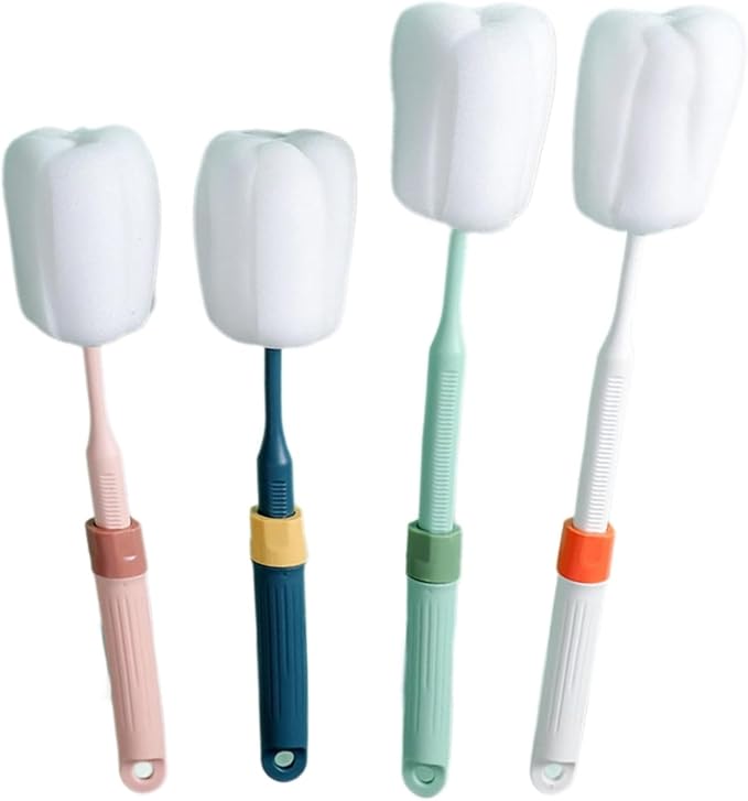 Dishwashing Foam Sponges Brush Telescopic Long Handle Scrubbing Brushes Clean by Unknown