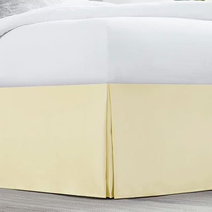 Nestl Vanilla Yellow Full Bed Skirt - Full Size Bed Skirt 14 Inch Drop - Brushed Microfiber Bed Skirts - Hotel Quality Pleated Bed Skirt - Shrinkage & Fade Resistant