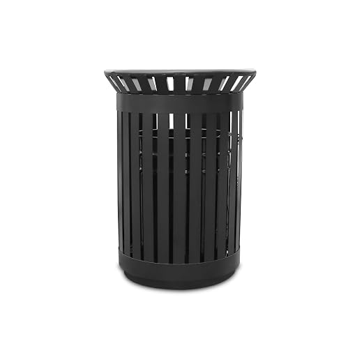 Outdoor Metal Slatted Trash Receptacle, Waste Receptacle，Commercial Trash Cans by Anxeit