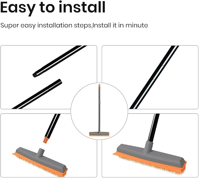 TreeLen Rubber Broom Carpet Rake Pet Hair Remover Broom - Image 5