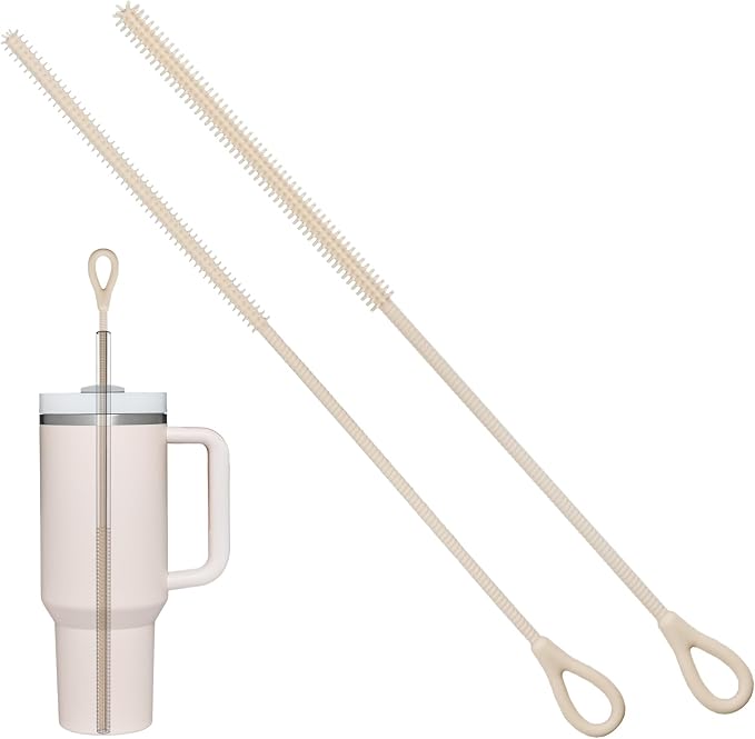 2Pcs Silicone Straw Cleaner Brush, 9.84in Reusable Straw Cleaner by Unknown