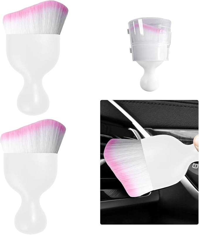 Ziciner 2 PCS Car Detailing Brush, Curved Soft Bristles Auto Removal Dust by Ziciner
