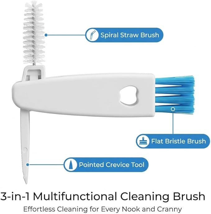 3 in 1 Cup Lid Gap Cleaning Brush Set, Mutipurpose Tiny Silicone Cup Holder - Image 2