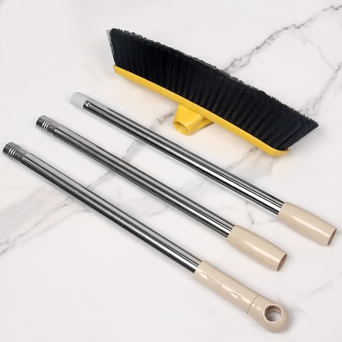 Push Broom with Long Handle, Floor Brush 49.6 inch Soft Bristle Broom 12.2" Wide - Image 7