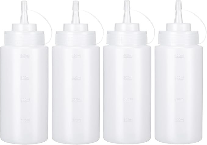 Condiment Squeeze Bottles Ketchup Dispenser, 4 Pack 16oz Squeeze Bottles by Katfort