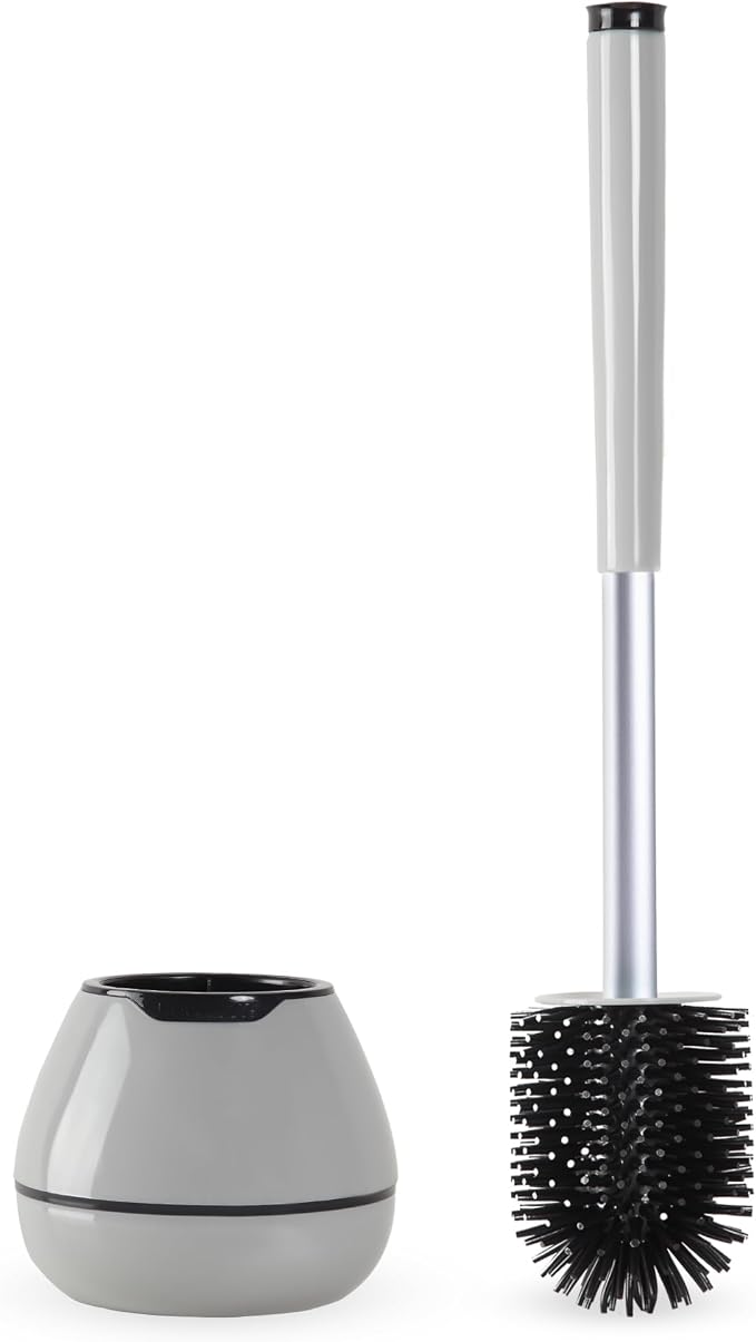 BOOMJOY Toilet Brush and Holder Set, Silicone Toilet Bowl Cleaner Brush by BOOMJOY