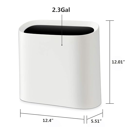 SUBEKYU 2.3 Gal Trash Can for Bathroom, Small Office Garbage Can for Kitchen - Image 3