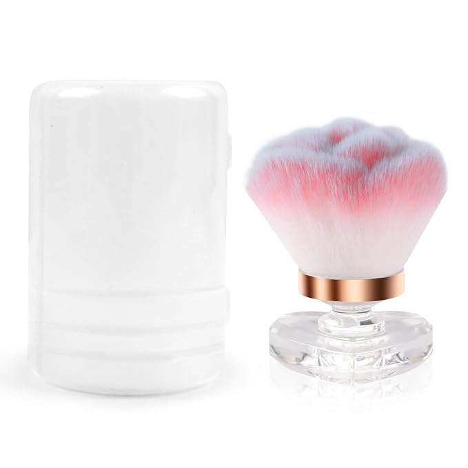 ANGNYA Nail Dust Brush, Rose-shaped Head and Heart-shaped Handle Dust Brush - Image 3