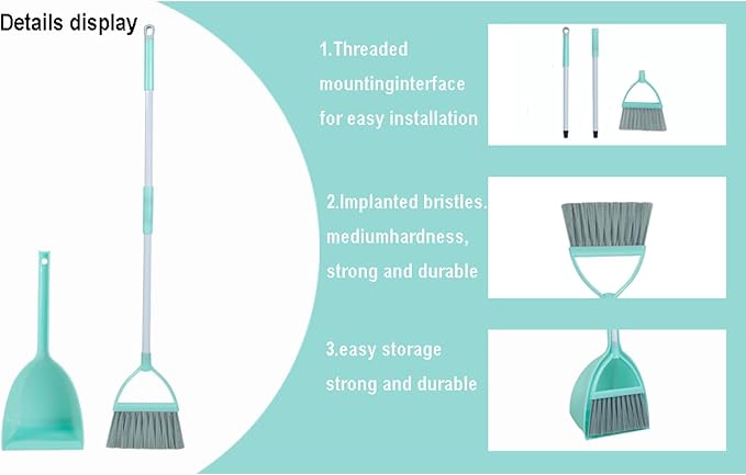 Mini Broom with Dustpan-Small Housekeeping Cleaning Sweep - Image 5