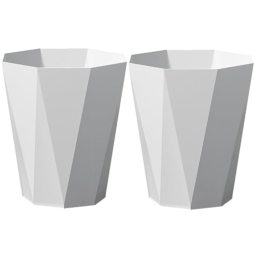 Small Bathroom Trash Can 2 Pack Garbage Can 1.8 Gallon Waste Basket by FocusesonthehomeFurnishing