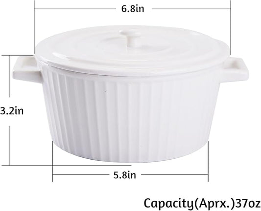 WHJY White Colorful Ceramic Casserole Dish - Image 2