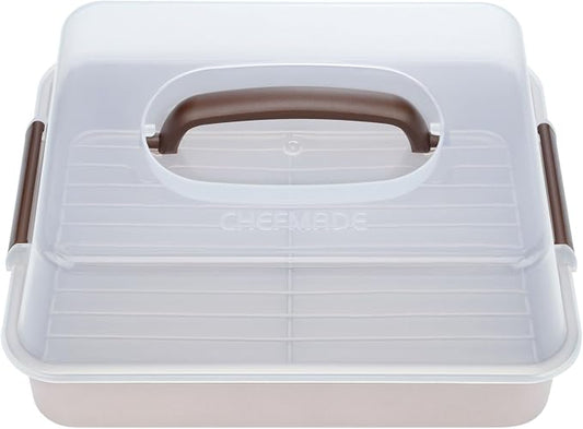 CHEFMADE Roasting Pan with Rack and Lid, 13-Inch Non-Stick Rectangular Deep by CHEFMADE