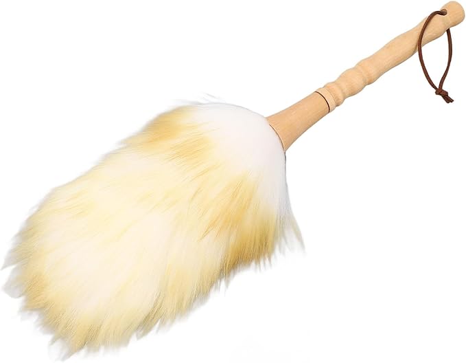 Multifunctional Cleaning Brush Duster, Wooden Handle Lambswool Duster by LetYourCarMoreColorful