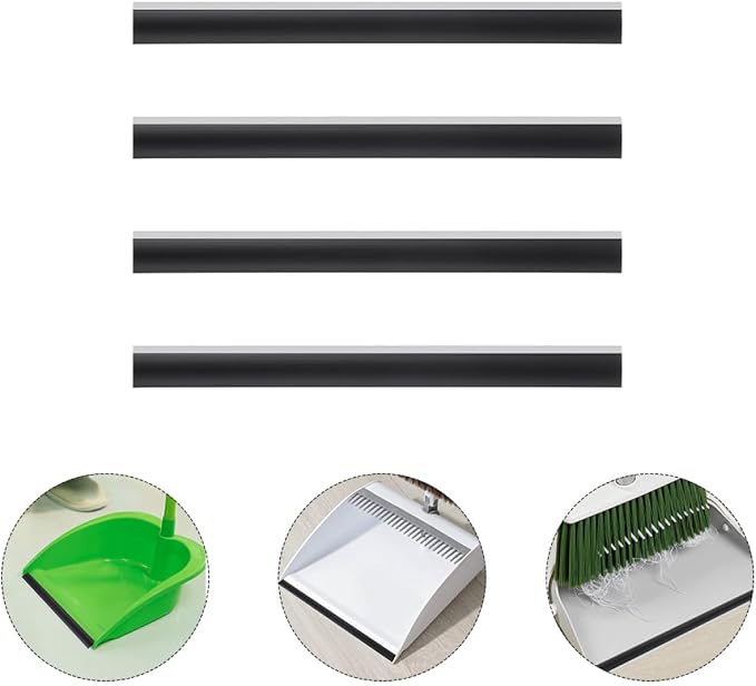 8pcs Dustpan Rubber Edge Replacement Strips 26cm Soft Black Rubber Lip - Image 8