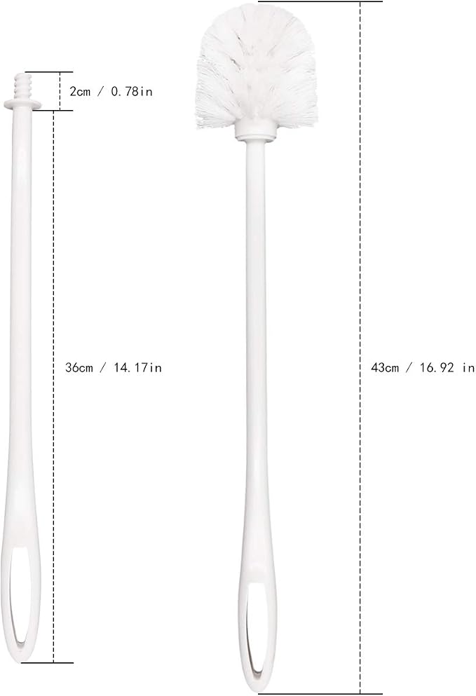Toilet Brush White Soft Bristle Long Handle Toilet Brush and Holder Eco Plastic - Image 6