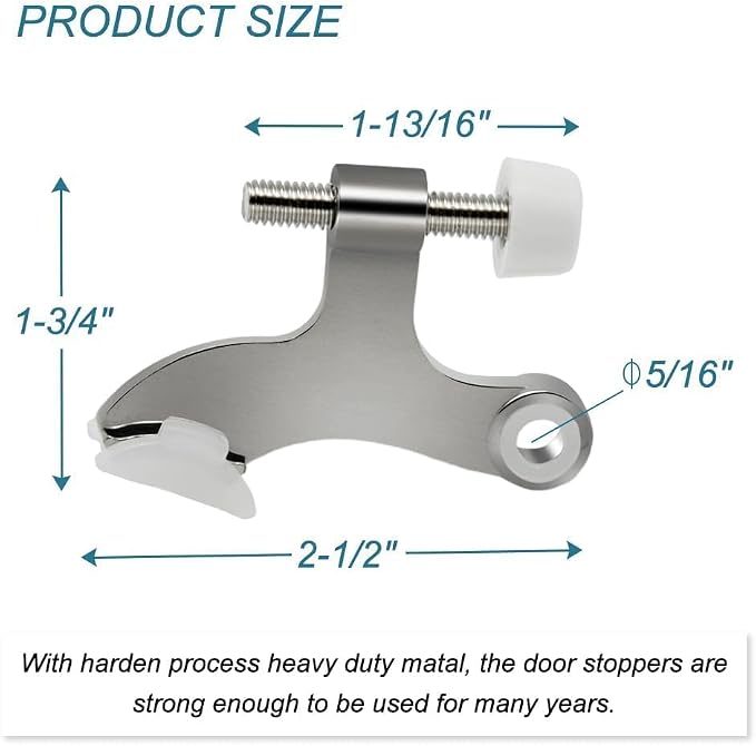 48 Pack Hinge Pin Brushed Nickel Door Stopper, Adjustable Heavy Duty Hinge Pin - Image 4