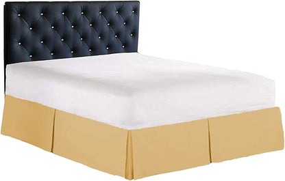 Bed Skirt - 100% Cotton 800 Thread Count Box Pleated Bed Skirt - Luxury Pleated Dust Ruffle, Hotel Quality Modern Bed Skirt, Easy Fit with 12 Inch Tailored Drop, Twin XL, Taupe