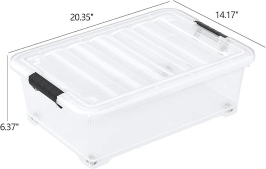 20 Quart Clear Plastic Under Bed Storage Bin - Image 2
