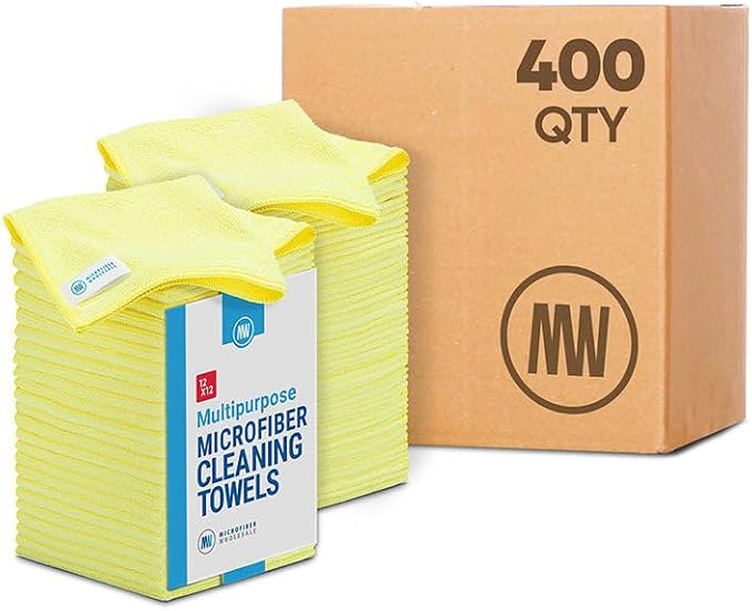 Microfiber Wholesale Bulk 12” X 12” All Purpose Towels Case Quantity | No by MicrofiberWholesale
