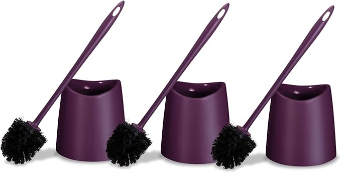 Toilet Brush Cleaner and Holder Purple 3 Pack Toilet Bowl Cleaner Brush by Superio
