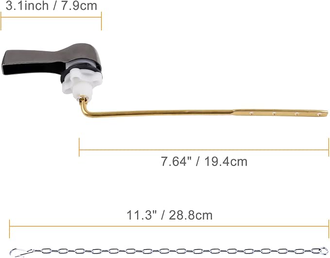 Hibbent Universal Metal Front Mount Toilet Handle Replacement Kit, Brass Toilet - Image 7