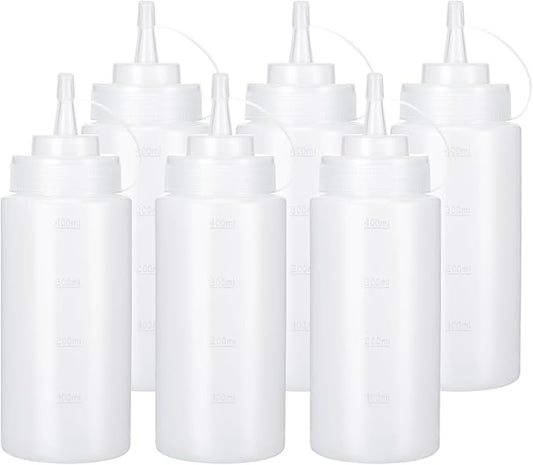Condiment Squeeze Bottles Ketchup Dispenser, 6 Pack 16oz Squeeze Bottles by Katfort