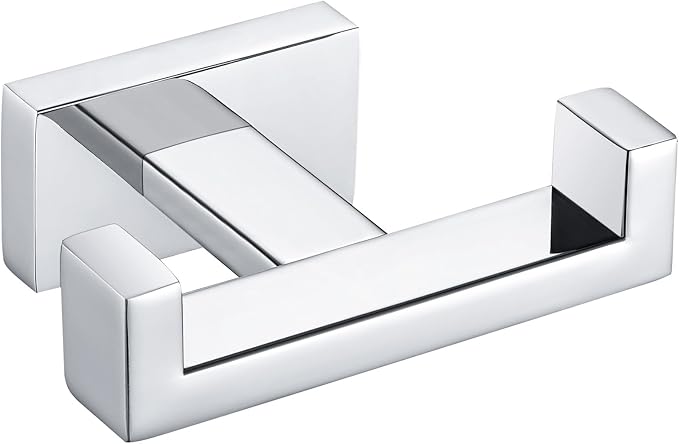 Angle Simple Bathroom Towel Hook, SUS 304 Stainless Steel Hand Towel Double Hook by AngleSimple