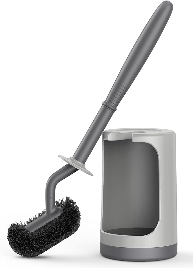 HAMITOR Toilet Bowl Brush Holder Set: Curved Design by HAMITOR