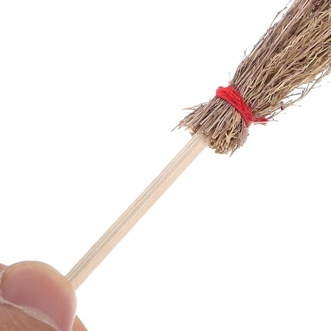 EXCEART Mini Broom Witch Accessory 3.74 Inch Straw Broomstick - Image 8