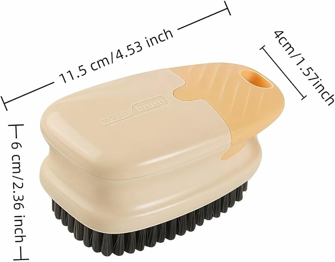 Ergonomic Clothes Soft Bristle Laundry Brush, Milk Yellow, ABS+PBT Material - Image 5