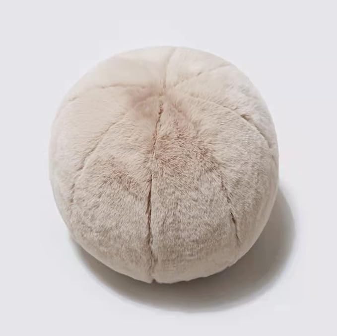 MOJUN Round Plush Ball Throw Pillow, 11" Ball Pillow Decorative Throw Pillow Floor Pillow Cushion, Sphere Pillow for Chair Couch Sofa Bedroom Gift, Khaki