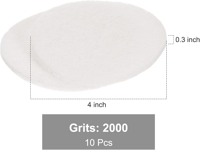 uxcell 10 Pcs 4 Inch Nylon Hoop Scrubbing Pad 2000 Grits Scrubber Scouring Pads - Image 2
