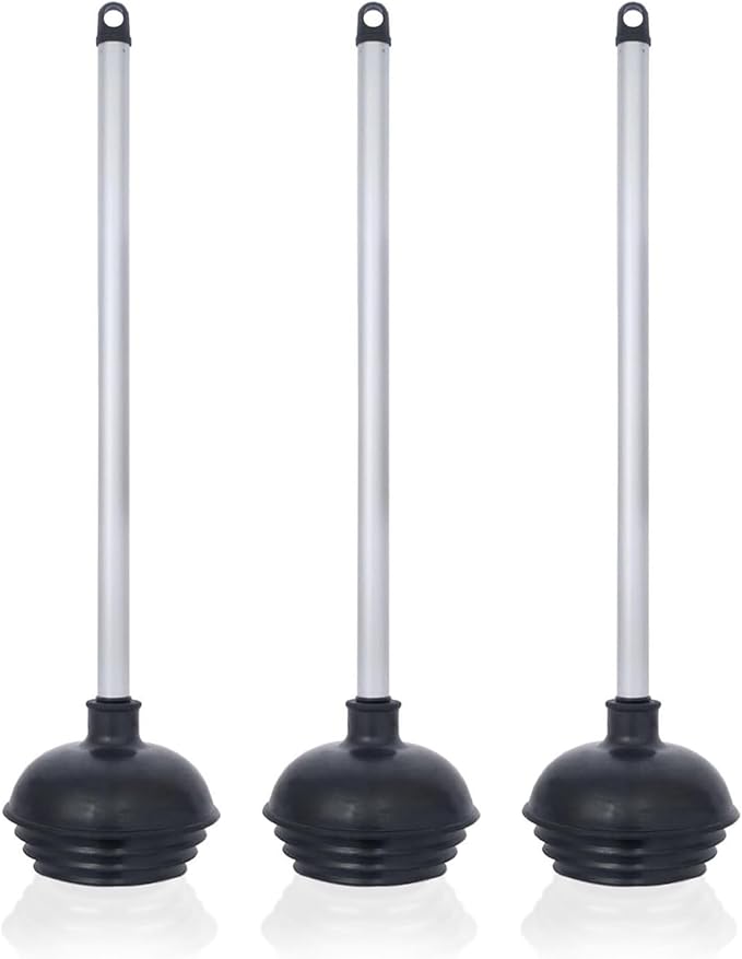 NEIKO 60180A Toilet Plungers, 3 Pack, Patented All-Angle Design, Heavy Duty by NeikoTools