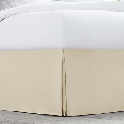 Nestl Cream Twin Bed Skirt - Twin Size 14 Inch Drop - Brushed Microfiber Hotel Quality Pleated Bed Skirt - Shrinkage & Fade Resistant