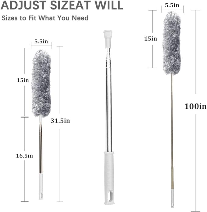 DELUX Microfiber Feather Duster Extendable Duster - Image 5