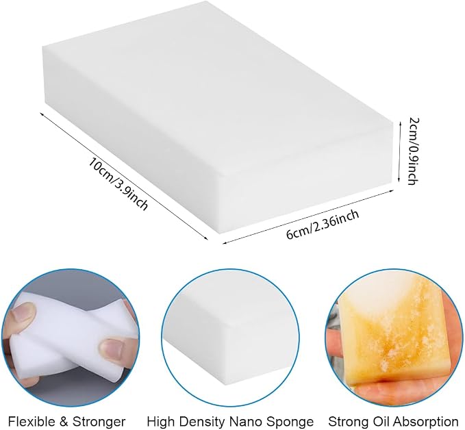 Magic Sponge Eraser Foam Cleaning Sponges 10PCS Multi-Functional Power Scrubber - Image 2