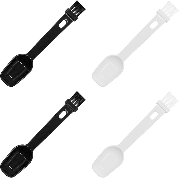 Coffee Spoon with Espresso Grinder Brush 4 PCS 2 in 1 Brush by Unknown
