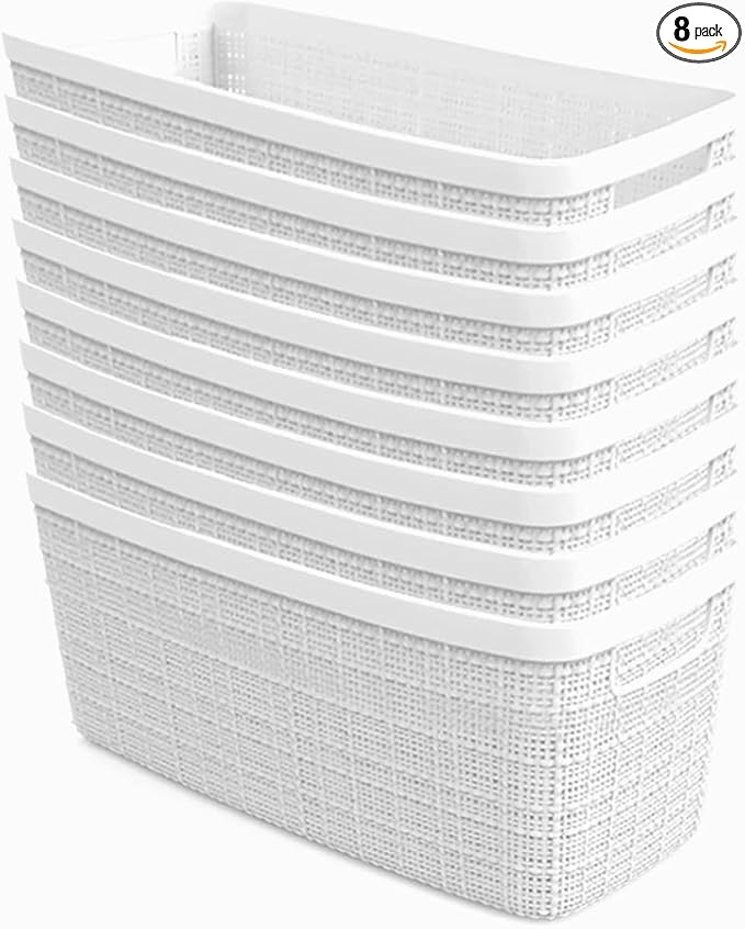 Curver Jute Decorative Plastic Organization and Storage Basket Perfect Bins by Curver