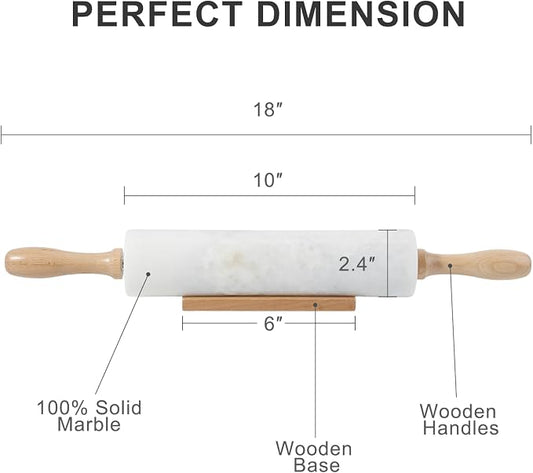 Koville White Marble Rolling Pin - Image 2