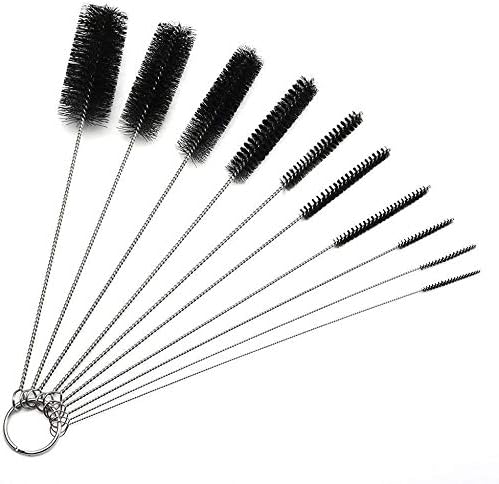 10" Tube Cleaning Brush Set, 10 Pack, Extra Long Nylon Straw Brushes by TheScoopie
