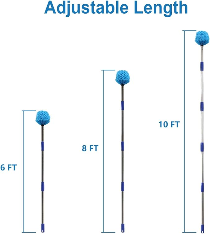 Cobweb Duster with Extension Pole, 10 FT Stainless Steel Pole with Spider Web - Image 6