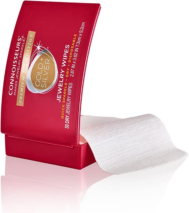 CONNOISSEURS Premium Edition Compact Jewelry Wipes No Rinse Gold and Silver - Image 7
