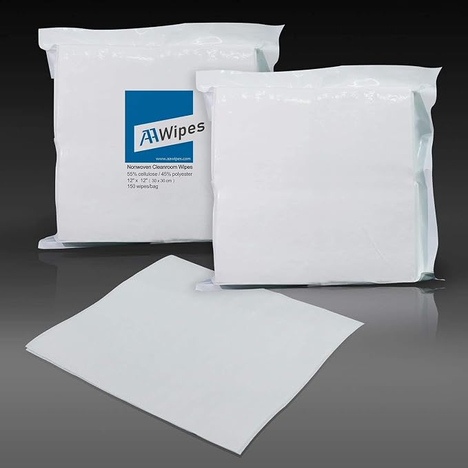 AAwipes Cleanroom Wipes Nonwoven Wipers Cellulose/Polyester Blend 12" x 12" - Image 4