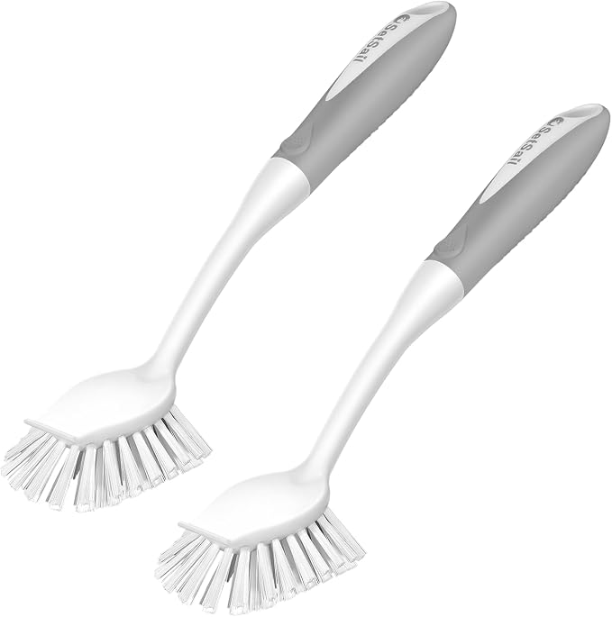 SetSail Dish Brush with Handle, 2 Pack Stiff Bristles Dish Scrubber with by SetSail