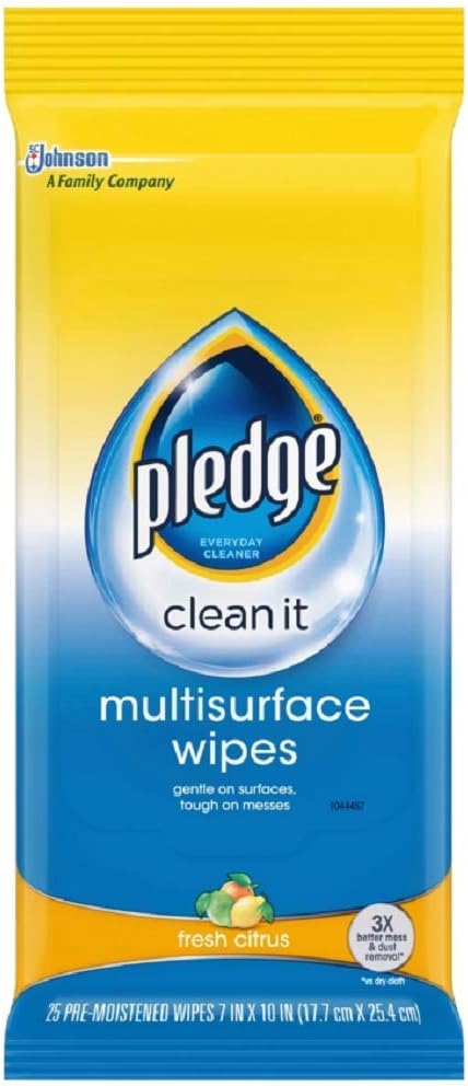 Pledge Multisurface Wipes, 25 Wipes Per Packs by Pledge